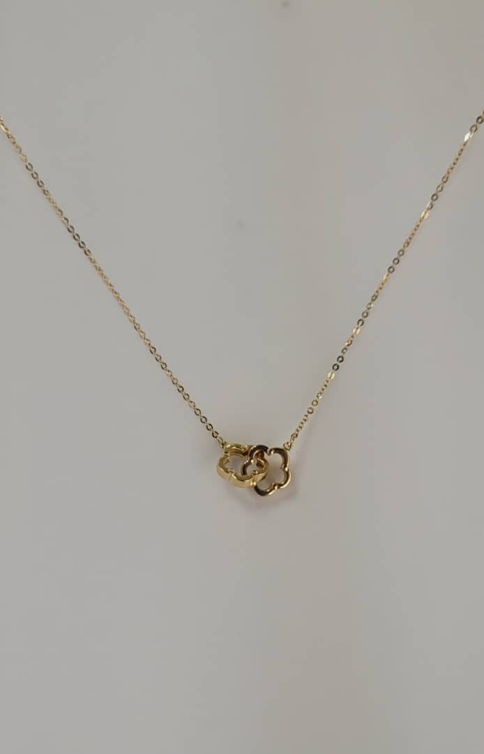 آویز طلا طرح گل مینیمال با زنجیر کد 08